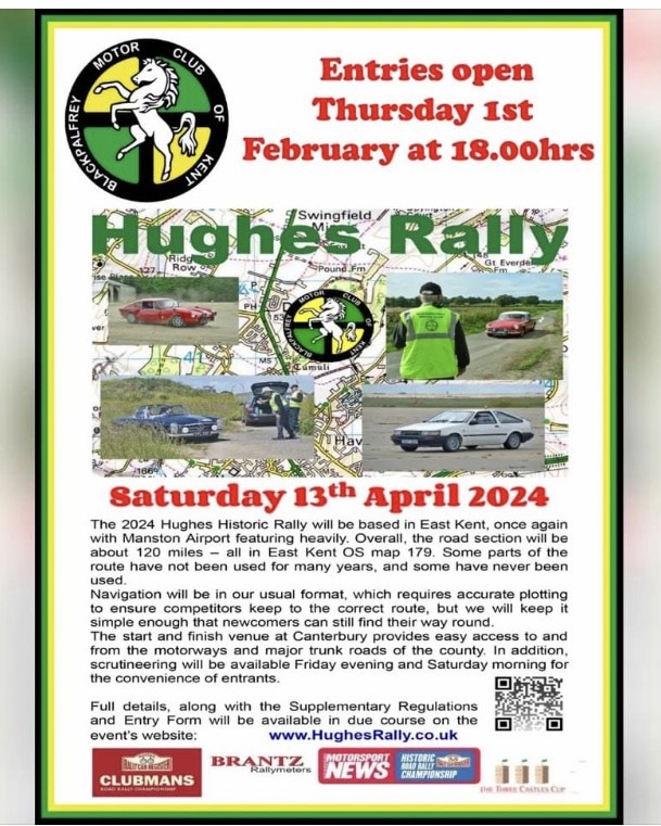 Hughes Historic Rally on Saturday 13th April.