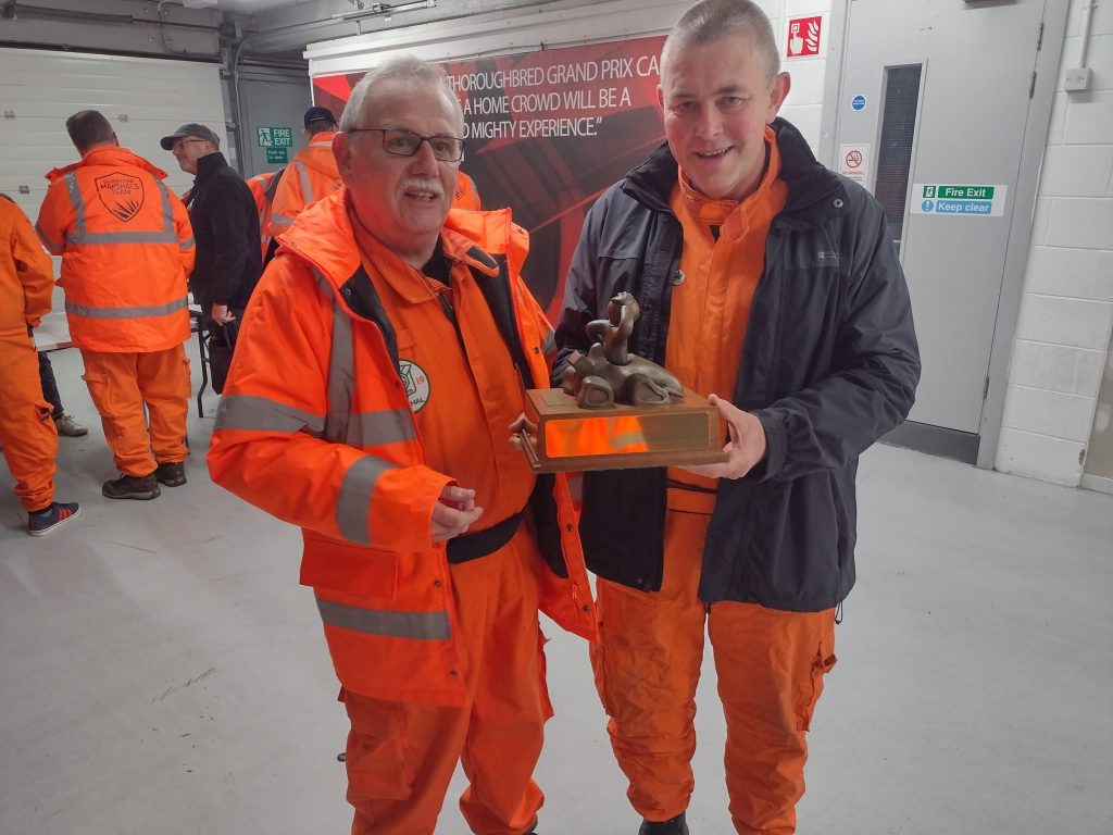 Ian Greenwood receiving trophy