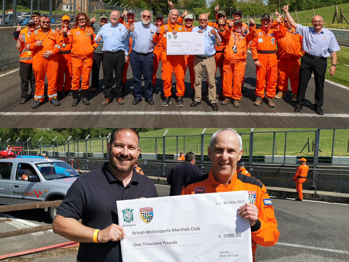 MG Car Club delighted to donate to Marshal Club
